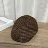 Gorra de Visera Nueva Retro a Cuadros Estilo Japonés para Mujer, Versión Coreana, Moda Versátil Artística Casual Vanguardista Gorro Boina Pato