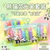 Labubu Mini Kit de 6 Cores de Marca-Texto Caneta Desenho Stitch Cartoon Fofo Marcador de Cor de Alto Valor