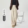 2026 Nuevo Estilo Espiga Más Terciopelo Temperamento Versátil Para Ir al Trabajo Sensación Perezosa Pierna Ancha Sueltos Cálidos Casuales Pantalones de Mujer