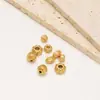 Cuentas de Agujero para Dulces con Rayas de Calabaza de Acero Inoxidable Chapado al Vacío en Oro de 18k Cuentas Sueltas Accesorios para Pulseras y Collares Hechos a Mano Venta al por Mayor