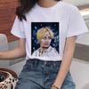 Camiseta Feminina de Manga Curta Estampada 2025 Comércio Exterior Grupo Idol Coreano Merchandising para Fãs