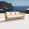 Sofá de Exterior Terraza Balcón Silla de Mimbre Exterior Nórdico Mimbre Combinación de Ocio Impermeable Sala de Estar Mimbre Jardín