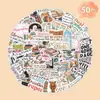 50 Pegatinas de Libros de Lectura Literaria y Artística de Dibujos Animados para Decoración de Papelería DIY, Impermeables, Al Por Mayor