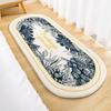 Manta de Cama de Noche de Estilo Chino para Dormitorio, Manta Gruesa para Habitación de Niña, Alfombra Larga Resistente a las Manchas para Piso Frente a la Cama, Alfombra para Sala de Estar