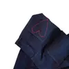 Pantalones de Mezclilla de Pierna Ancha con Estampado de Corazones de Gama Alta para Mujer Otoño 2025 Nuevos de Cintura Alta Sueltos y Cómodos Casuales Rectos