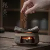 Estufa Rústica de Cerámica Estilo Japonés para Tostado de Té, Potenciador de Aroma de Té de Cerámica, Tostador de Té Calentado con Velas, Estufa para Calentar y Hornear Té, Quemador de Incienso