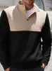 Comercio Exterior Transfronterizo Amazon Estilo Nuevo Primavera y Otoño Diario Casual Deportivo Exterior Sudadera con Botones Bloque de Color Manga Larga Ropa para Hombre