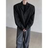 24 blazer curto minimalista solto ombro simples Preto estilo old money primavera xz33-p125