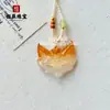 Colgante de Máscara de Zorro de Calcedonia Blanca Hielo Natural para Mujer Colgante de Conejo Tridimensional de Ágata Hielo Alto Colgante de Jade