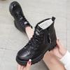 Botas de Mujer Estilo Británico Suela Gruesa Forradas de Borrego Botas Martin de Moda Versátiles Cálidas Botas de Piel para Mujer 2026 Nuevas Botas Cortas de Otoño e Invierno