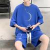Traje Deportivo Casual de Waffle Pesado para Niños Verano Moda Conjunto de Dos Piezas Estilo Hong Kong Mangas Cortas Pantalones Cortos