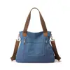 Bolsa de Lona de Gran Capacidad Estilo Perezoso Coreano Retro Simple para Mujer Bolso Versátil para el Viaje Diario Bolso de Hombro Bolso Cruzado