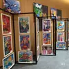 Estande de Exposição de Caligrafia e Pintura, Exposição de Pintura, Obras de Caligrafia e Pintura, Exibição em Coluna Octogonal, Salão de Exposição de Caligrafia, Painel de Exposição Móvel, Biombo, Suporte Dobrável para Pendurar Quadros