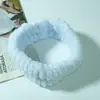 Faixa de Cabelo e Pulseira de Flanela Cor Lisa Três Peças para Lavagem do Rosto Feminino Pulseira de Pelúcia Amazon Transfronteiriça