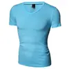 Camiseta Esportiva Masculina de Alta Elasticidade Camiseta Masculina Lisa de Gola V T39