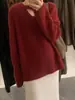 Suéter tejido de punto gris con cuello en V y diseño calado para mujer, otoño e invierno, engrosado, con un diseño único y un estilo casual y relajado