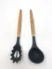 Espátula de silicona con mango de madera, espátula especial para sartén antiadherente, espátula de cocina, cuchara para sopa, colador, utensilios de cocina para el hogar, resistentes a altas temperaturas