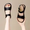 Sandalias planas romanas para mujer, nuevo modelo verano 2026, sencillas y versátiles, suela suave, cómodas para los pies, con cierre de velcro, zapatos de playa