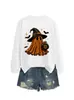 Amazon eBay Estação Independente Personalidade Estilosa Feminino Outono Inverno Novo Laranja Estampa de Leopardo Mago Fantasma Moletom Com Capuz Comércio Exterior