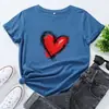 Camiseta de Algodão Tamanho EuropeuPopular Feminina 100% Algodão Estampada Casual Esportiva Manga Curta Simples Multifuncional