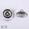 Venta Caliente Transfronteriza de Amazon Botones Turquesa Retro Aleación Accesorios para Joyería DIY Botones de Flor Accesorios para Ropa