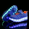 Venta al por mayor de fábrica zapatos Heloo de dos ruedas recargables LED con ruedas convertibles de una o dos ruedas para niños, zapatos casuales sin ruedas