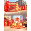 Decorações de Pavilhão Estilo Tradicional para o Festival da Primavera e Ano Novo, Adereços Decorativos de Iluminação Comercial e Dispositivos de Iluminação