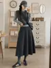 Falda de lana de antílope para mujer, nuevo estilo coreano Otoño e Invierno 2026, elegante y estilizada, corte recto, ajustada al cuerpo, longitud media, falda tipo calabaza