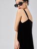 Vestido de Seda de Mora para Mujer, Falda de Tirantes con Diseño Negro, Elegante Falda Larga de Seda con Tirantes que Se Puede Usar Afuera, Elegante Bata