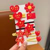 Chinês vermelho grampo de cabelo cocar amor grampo de cabelo Dia Nacional corda de cabelo faixa de cabelo festivo cinco estrelas bandeira vermelha lado clipe presente terno