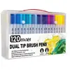 Canetas Marcadoras Suaves de Ponta Dupla, Canetas Aquarela Artísticas para Crianças e Estudantes, Canetas de Desenho Artístico, em Estoque para Envio Direto, Podem Ser Rotuladas