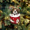 Pingente de Natal Personalizado Cachorrinho Acrílico Plano Pingente de Cachorro Joia Suprimentos para Festa de Ano Novo Pingente Decorativo