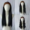 Moda Feminina Europeia e Americana Aro de Cabelo Marrom Retrô Peruca Peça Única Artificial em Forma de U Fio de Alta Temperatura Meio Touca Pronto para Venda