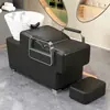 Venta Directa de Fábrica Cama de Champú Cerámica para Barbería Cama de Enjuague Semi-reclinable Cama para Salón de Peluquería Cama de Champú Estilo Celebridad de Internet
