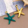 Aço Inoxidável Gotejamento de Óleo Estrela de Cinco Pontas Estrela Colorida Estrela-do-Mar Pingente Colar Pulseira Charme DIY Acessórios de Joias Materiais
