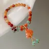 Nova Moda Estilo Chinês Feito à Mão Pulseira de Contas de Cristal Melhor Amigo Casal Pulseira de Temperamento Toque Nicho Mão