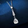 Mu Jing joias novo S925 prata 7*10 gota d'água simulação Diamante Diamante Branco pingente de colar Feminino Clássico simples moda