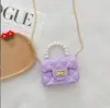 Bolsa de Gelatina Comercio Exterior Mayoreo Bolsa para Niños y Mujeres 2025 Nuevo Estilo Bolso de Mano con Cadena y Perlas Bolso de Mano Mini Acolchado