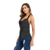 2022 transfronterizo Europa y Estados Unidos color liso sin espalda camisola chaleco pequeño base seda gasa camisa top mujer verano interior y exterior