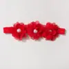Diadema Elástica para Bebé Nueva Transfronteriza, Joyería para Niños con Flor de Gasa y Perlas Linda, Accesorios Finos para el Cabello de Bebé para las Cuatro Estaciones