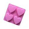 Blues Wholesale Molde de Silicona para Pastel Forma de Corazón de Amor para 4 Amantes Molde de Chocolate diy Molde para Jabón Artesanal de Muestra