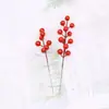 Flores Artificiais com 12 Cabeças de Frutos Vermelhos de Azevinho, Fruta da Fortuna, Decoração de Natal, Frutas de Azevinho de Espuma, Decoração de Atmosfera de Ano Novo