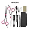 Set de Tijeras de Peluquería al por Mayor del Fabricante, Todo en Uno de Acero Inoxidable de 6 pulgadas con Dientes Planos Rectas para Adelgazar y Cortar el Cabello