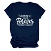 School's Out Forever Comércio Exterior Ebay Amazon Europeia e Americana Simples e Confortável Camiseta Feminina Gola Redonda Manga Curta