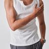 Chaleco Negro Americano de Hilo Grueso para Hombre Invierno Fitness Sin Mangas Camiseta Básica Deportiva Ajustada Chaleco Singlet