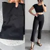 Calça de Yoga Flare Levanta Bumbum Estilo Novo 2026 para Mulheres, Calça Cropped Esportiva de Corrida Slim-Fit para Outono e Primavera para Pessoas Baixas