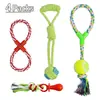 Juego de juguetes para perros transfronterizo, duradero y resistente a la mordida, diseñado para aliviar el aburrimiento, hace sonidos, artículos de felpa para mascotas, juguete para morder, pelota de cuerda para limpieza dental