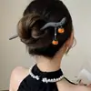 Pasador de Madera Nuevo Estilo Chino Pasador de Pelo Estilo Antiguo Pasador de Pelo para Mujer Alta Calidad Sentido de Suzuki Orquídea Estilo Nacional Combinación Falda de Cara de Caballo Pelo Pasador de Pelo