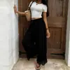 Pantalones Anchos Estilo Bohemio en Stock con Cintura Elástica, Corte Holgado Casual, Cómodos para Todas las Estaciones y Adecuados para Viajar