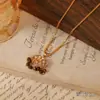 Ani Beni Original Otoño e Invierno Versátil Perla Ojo de Tigre Natural Piedra Collar para Mujer Cadena de Suéter de Cuentas de Piedra Asimétrica